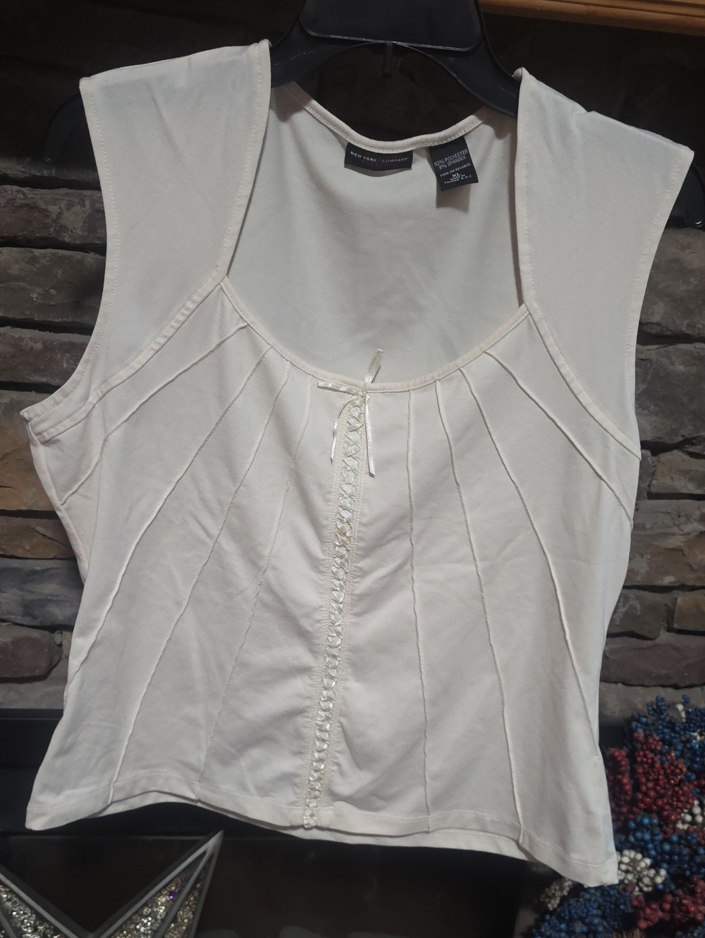 New York & Company Cream Colored Tank Sz XL